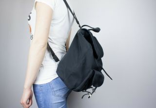 Vintage Prada Nylon Black Medium Sized Backpack 3