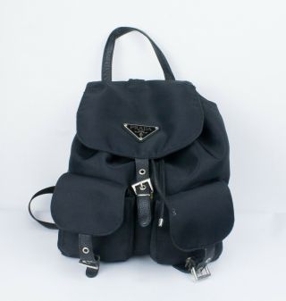 Vintage Prada Nylon Black Medium Sized Backpack 5