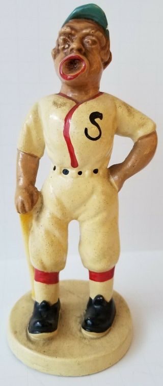 Very Rare Vintage Baseball Player Figure Figurine Statue Circa 1940 - 1950 