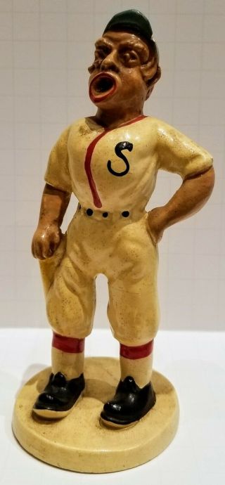 Very Rare Vintage Baseball Player Figure Figurine Statue Circa 1940 - 1950 ' s 2