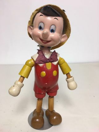 Vintage Ideal Wood And Composition Disney Pinocchio Figure 11 "