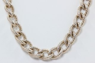 Authentic And Rare Tiffany & Co Sterling Silver Cable Textured Link Chain - 18 "