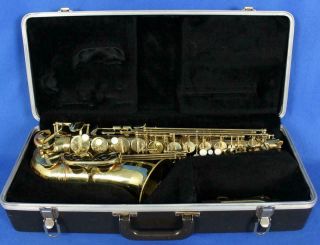 Vintage Alpine Dehan Alto Saxophone Sax Woodwind Instrument W/ Bundy Ii Case
