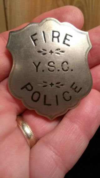 Vintage Rare Fire Department Badge Yarmouth Nova Scotia 2 " X 1 3/4 " Obsolete