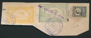 Rare Colombia Stamps 1921 Sc C36 $1500 20/50c Tied With C12 Marconi Cover Piece