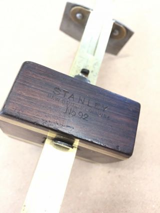 Vintage Stanley No.  92 Butt & Rabbet Gauge,  Marking Gauge Rosewood Brass 6