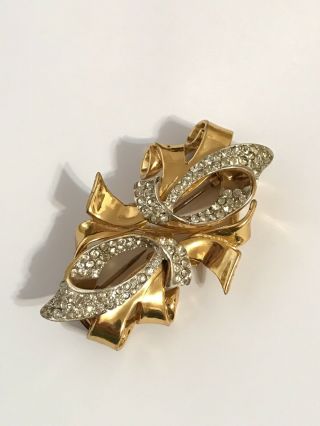 VINTAGE GORGEOUS ART DECO RHINESTONE CORO DUETTE COROCRAFT STERLING BROOCH PIN 2