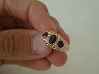 Antique 9ct Gold Garnet Ring