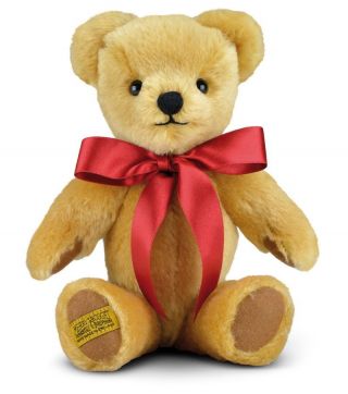 Merrythought Gm10lg London Gold Mohair Teddy Bear With Draw String Bag