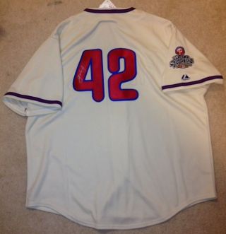John Mayberry Jr Signed 42 Jackie Robinson Day Phillies Jersey W/coa Rare