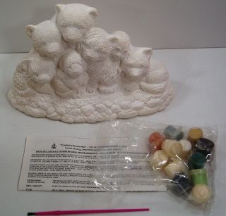 NOS Vintage Wee Crafts Endangered Babies Kit 21260 Unpainted Ceramic 2
