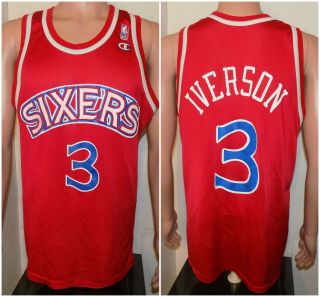Allen Iverson Philadelphia 76ers Rookie Champion Jersey (large - 44) Vintage Ai