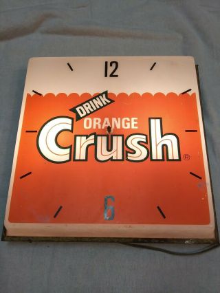 Vintage Orange Crush Soda Lighted Wall Clock.  Pam Clock
