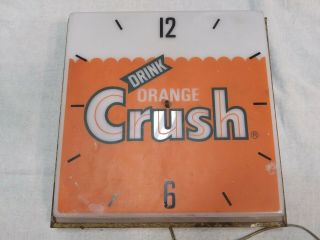 Vintage ORANGE Crush Soda Lighted Wall Clock.  PAM Clock 2