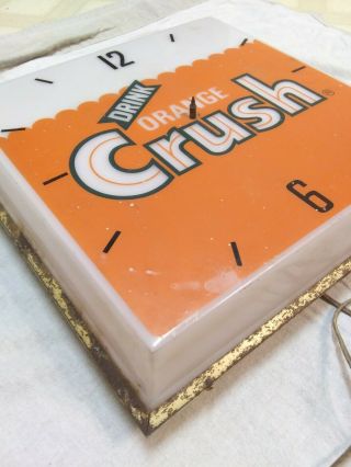 Vintage ORANGE Crush Soda Lighted Wall Clock.  PAM Clock 7