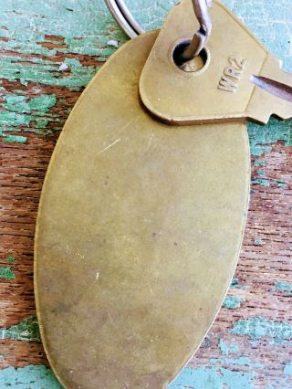 Vintage RITZ TOWERS NY Hotel Brass Room Oval Key Fob Holder Penthouse 5 with KEY 4