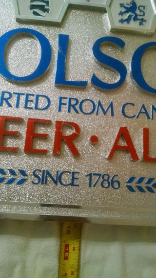 VINTAGE MOLSON ALE CANADIAN BEER SIGN BAR LIQUOR MANCAVE MAN CAVE DECOR CHROME 8