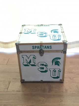 Vintage Michigan State University Sports Cube Storage Box Msu Spartans