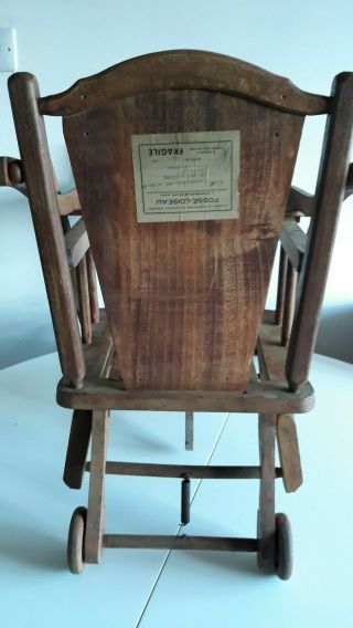 Vintage Antique French Metamorphic Child ' s Wooden High Chair by Fosse - Loiseau 5