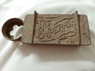 Vintage The Superior Cast Iron Tractor Tool Box Oil Can Holder B - 295