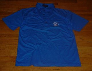 Vintage Royal Troon Golf Club Scotland Polo Shirt Royal - Blue L Pga Rare