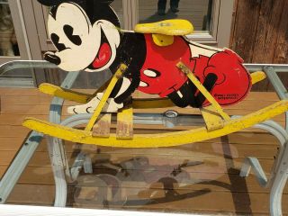Rare Mickey Mouse Riding Toy 36” – Wde Disney Enterprises – 1930’s – Mengel.