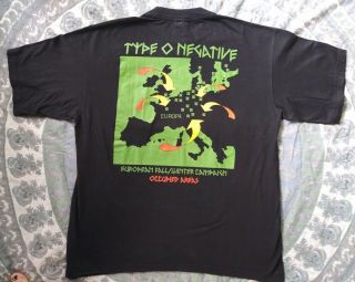 Vintage TYPE O NEGATIVE Liberation of Vinnland T - shirt 1996 Goth Metal XL 2