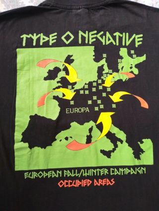 Vintage TYPE O NEGATIVE Liberation of Vinnland T - shirt 1996 Goth Metal XL 4