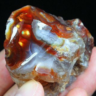340ct 100 Natural Mexican Multi - Colored Fire Agate Facet Rough Yfm1610