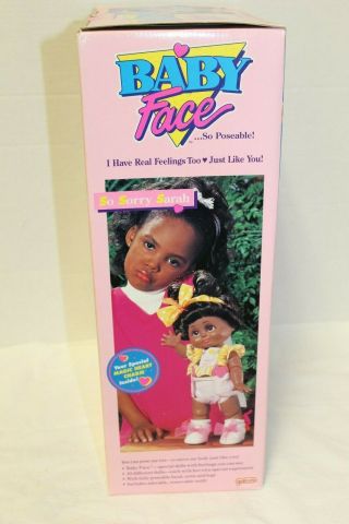 RARE 1991 Galoob Baby Face Doll So Sorry Sarah African American NIB 5