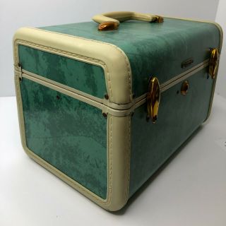 Shwayder Bros,  Inc. ,  Samsonite Small Green Cosmetic Train Case Vtg Luggage 5112 4