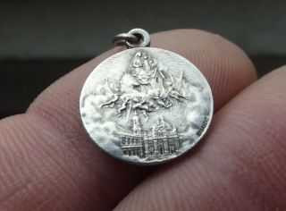 Antique French Ww1 Silver Air Force Pioneers Religious Medal Pendant N°2 Signed