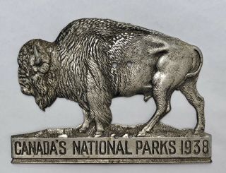 Vintage Canada National Parks Tag,  1938,  Buffalo