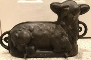 Vintage Griswold Two Piece Cast Iron Lamb Cake Mold