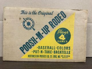 Vintage Poosh - M - Up Rodeo 4 Games Baseball Colors Put - N - Take Bagatelle St.  Louis