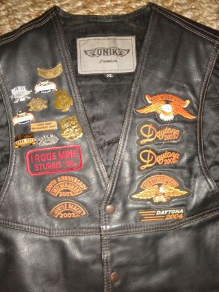 Rare Vintage Harley Davidson Big Eagle Patch Leather Vest Jacket 80s 90s Biker M