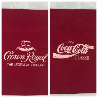 Vintage Crown Royal Coca Cola Classic Bag Draw String Red Made In Usa Rare 80 
