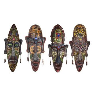 Vintage African Resin Face Mask Wall Hanging Pendant Diy 3d Colorful Murals
