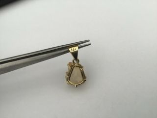 Vintage 14K Yellow Gold And Rough Cut Mexican Fire Opal Pendant, 4
