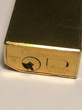 Vintage Cartier Lighter Plaque Or G Ref.  88711 K,  Swiss Made