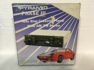 Vintage Nos Pyramid Phase Iii Model 600s Auto Car Cassette Am/fm Radio -