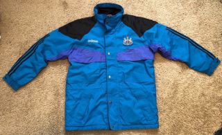 Vintage Adidas Equipment Newcastle United Brownale Jacket Blue/black Size Large