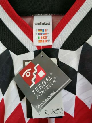 Tags Adidas Vintage 90s Football Shirt Jersey Trikot (Size L/XL) VTG Red 6