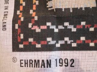 Vintage Ehrman Black Ikat needlepoint Kit ca 1992 2