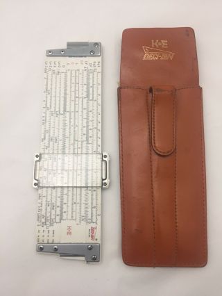 Vintage Keuffel & Esser Pocket Slide Rule Deci - Lon 68 1130 K&e With Case