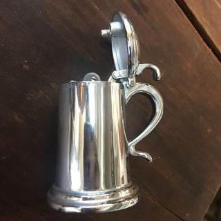 Vintage Chrome Plated Dunhill Tankard Table Lighter Made In England C1949 Rare 5