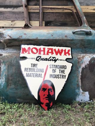 Antique Vintage Style Mohawk Tire Sign.