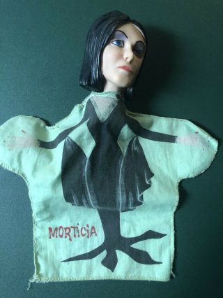 Rare Vintage Morticia Addams Family Ideal Hand Puppet W/ Repo Box