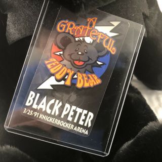 Grateful Dead Bear Black Peter Teddy Bear Plush Doll 1991 Albany York Vtg 2