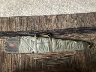 Vintage Browning Hydrowick 49” Canvas & Leather Gun Case Usa